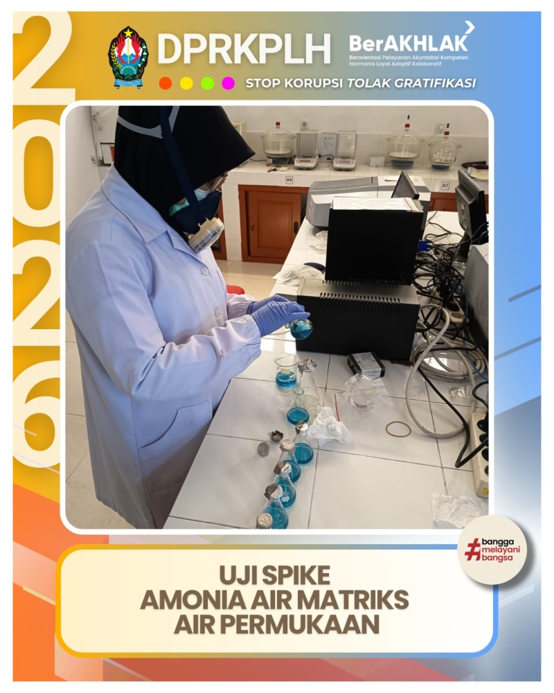 Uji Spike Parameter Amonia Air Permukaan UPT Laboratorium Lingkungan DPRKPLH Temanggung