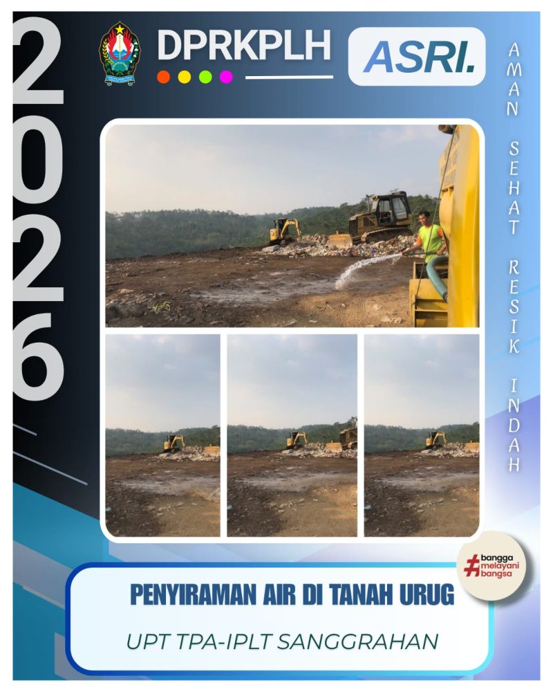 UPT TPA-IPLT Laksanakan Penyiraman Tanah Urug Guna Stabilisasi Lahan dan Penutupan Sampah