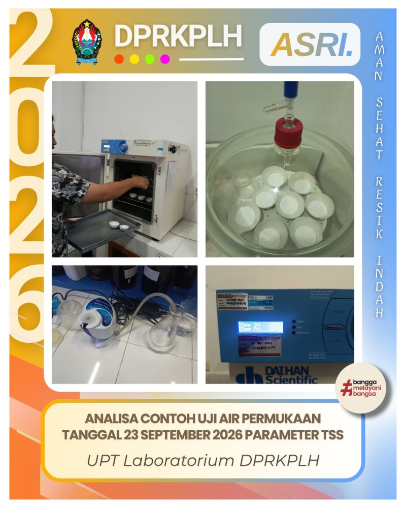 Laboratorium DPRKPLH Bergerak :  Analisis Parameter TSS di Tiga Titik Aliran Sungai