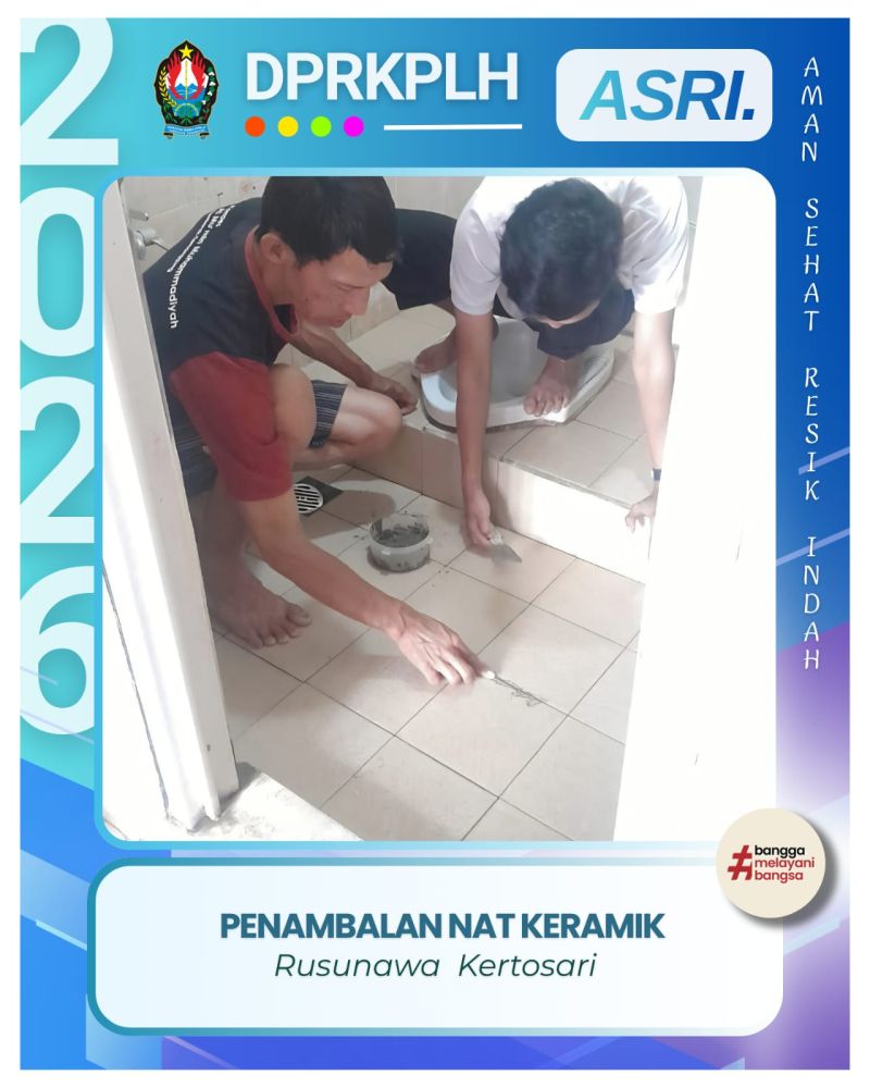 Respons Cepat Keluhan Penghuni, Rusunawa Kertosari Lakukan Penambalan Nat Keramik Lantai