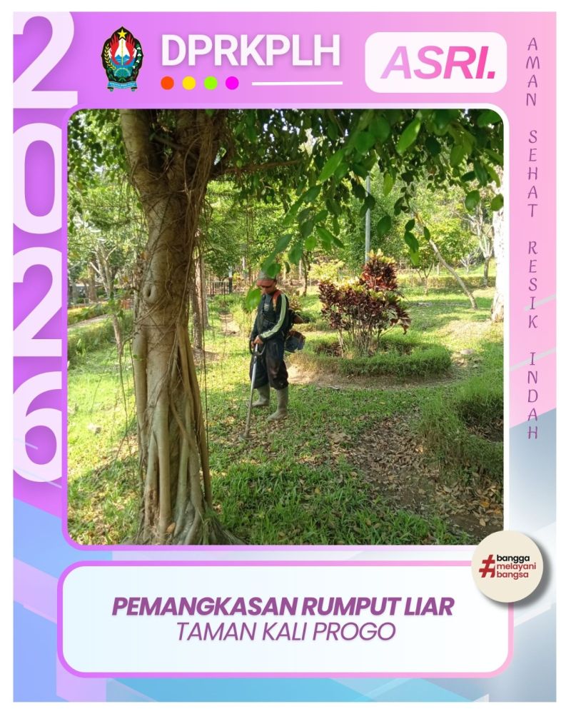 Giat Pemeliharaan Ruang Terbuka Hijau (RTH): Pembersihan Gulma Berkala di Kawasan Taman Kali Progo