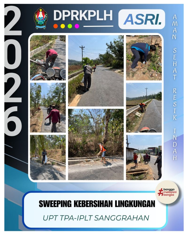 Jaga Kebersihan Berkelanjutan, UPT TPA-IPLT Sanggrahan Bersihkan Akses Jalan Utama
